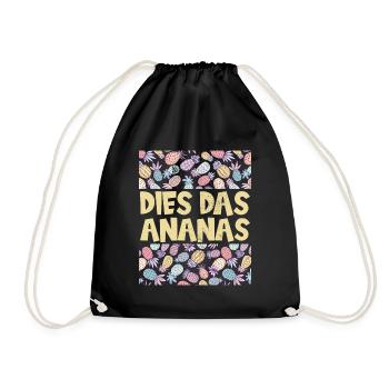 Dies das Ananas, lustige Ananas - Turnbeutel - Schwarz - Vorne
