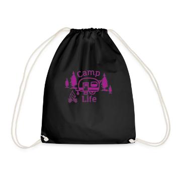 Camp Leben Wandershirt - Turnbeutel - Schwarz - Vorne