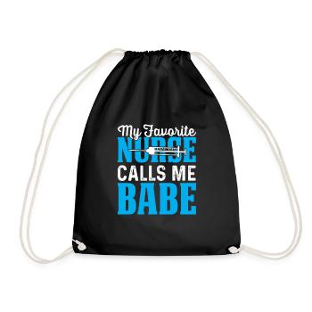 meine Lieblingskrankenschwester nennt mich Babe - Turnbeutel - Schwarz - Vorne
