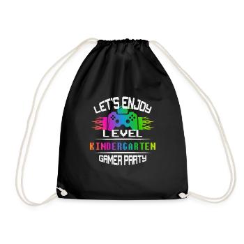 Level KINDERGARTEN keep calm and game on - Turnbeutel - Schwarz - Vorne
