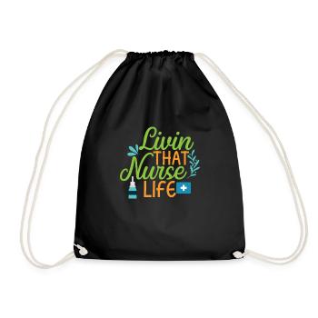 KRANKENSCHWESTER Livin That Nurse Life - Drawstring Bag - black - Front