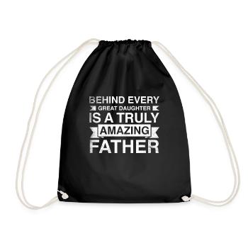 Hinter Jeder Großartigen Tochter Steht Ein - Turnbeutel - Schwarz - Vorne