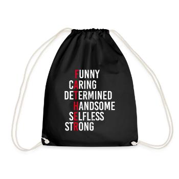 Funny Care Resolutely Handsome - Drawstring Bag - black - Front