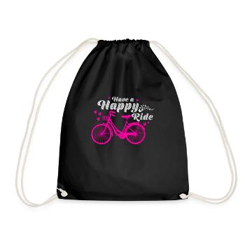 Have a cheerful ride design for bikers or - Drawstring Bag - black - Front