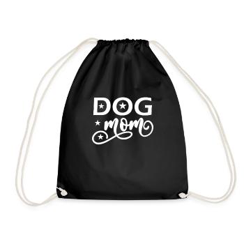 Dog mom - Drawstring Bag - black - Front