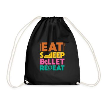 Eat Sleep Ballet Repeat - Drawstring Bag - black - Front