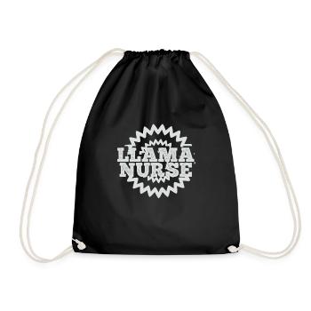 Infirmière lama - Sac de sport léger - noir - Devant