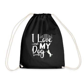 Ich liebe meinen Hund - Turnbeutel - Schwarz - Vorne