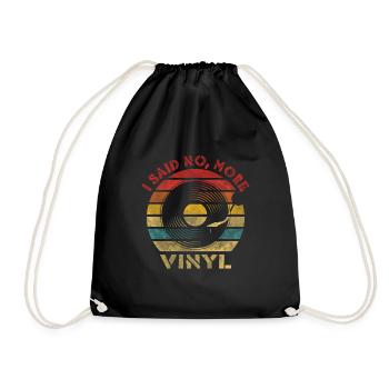 I said no, more Vinyl Retro Vintage Music - Drawstring Bag - black - Front