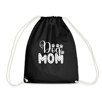 Dog mom - Drawstring Bag - black - Front