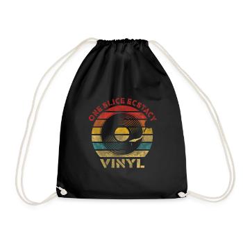 One Slice Ecstasy Vinyl Retro Vintage Music - Turnbeutel - Schwarz - Vorne