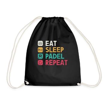 Manger du padel de sommeil Répéter - Sac de sport léger - noir - Devant