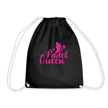 Padel Queen Padelschläger Ball Design Für Padel - Turnbeutel - Schwarz - Vorne