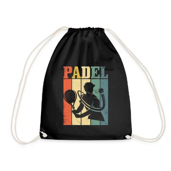 Padelschlägerball Retro-design Für Padel-tennis - Turnbeutel - Schwarz - Vorne
