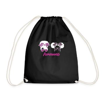 Sensibilisation au cancer du sein - Sac de sport léger - noir - Devant