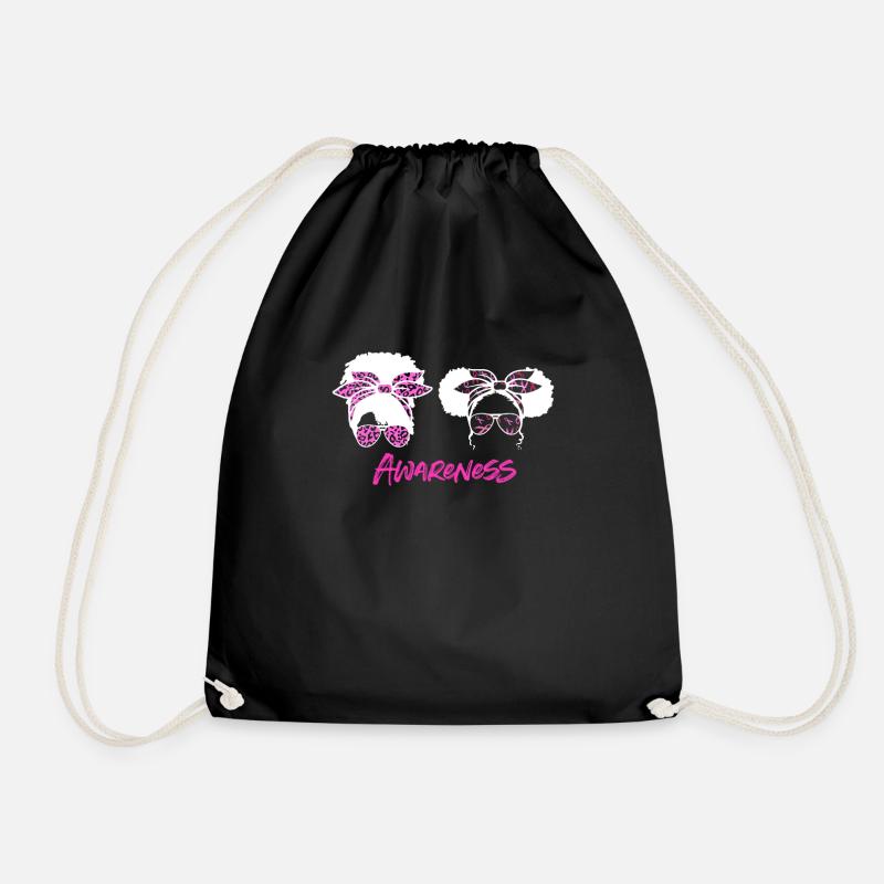 Breast Cancer Awareness - Drawstring Bag - black