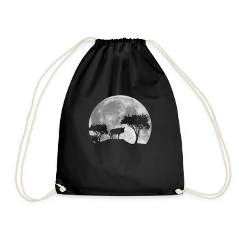 Wildebeest at night - Drawstring Bag - black - Front