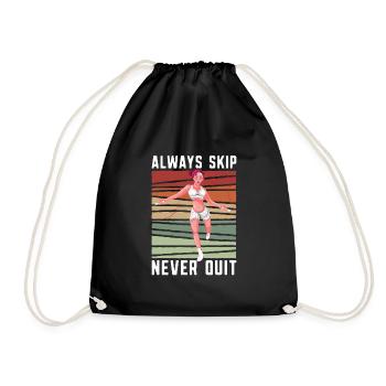Ne sautez jamais la corde à sauter rétro - Sac de sport léger - noir - Devant