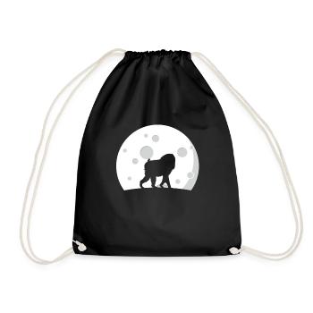 Baboon At Night - Drawstring Bag - black - Front