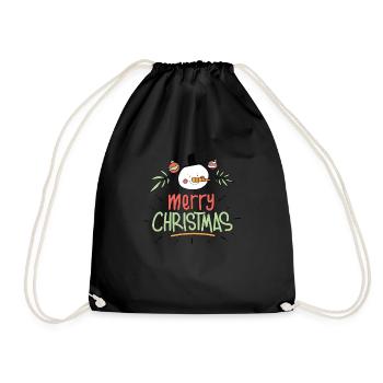 Merry Christmas Norwegian Pattern - Drawstring Bag - black - Front