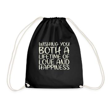 I wish you both a lifetime of love for - Drawstring Bag - black - Front