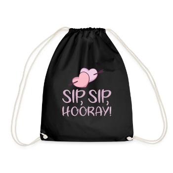 Sip Sip Hurra Marriage Draft For Bridal Groom - Drawstring Bag - black - Front