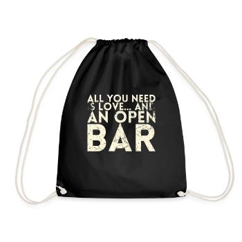 All you need is love and a design - Drawstring Bag - black - Front
