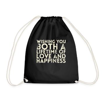 I wish you both a lifetime of love for - Drawstring Bag - black - Front