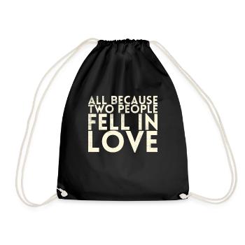 All because two people join the bride - Drawstring Bag - black - Front