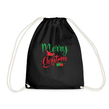 Merry Christmas - Drawstring Bag - black - Front