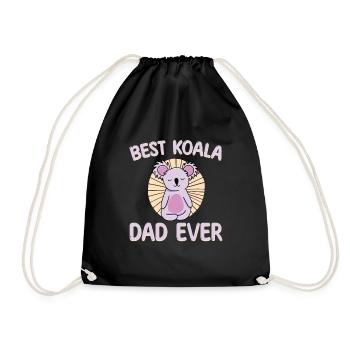 Best Koala Papa Ever for Men - Drawstring Bag - black - Front