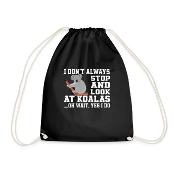 Funny Koala Bear - Drawstring Bag - black - Front