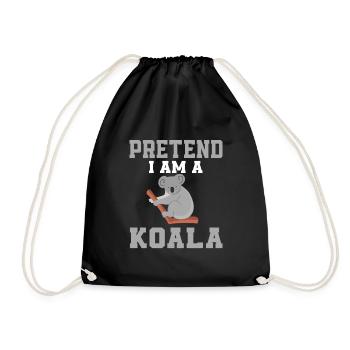 Pretend I'm a koala - Drawstring Bag - black - Front