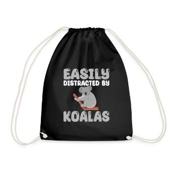 Funny Koala T-Shirt - Drawstring Bag - black - Front