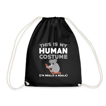 Funny Koala Costume - Drawstring Bag - black - Front