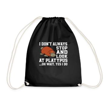 Funny platypus lover - Drawstring Bag - black - Front