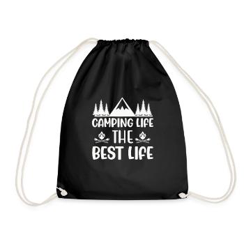 Hiking Hikers Camping funny saying - Drawstring Bag - black - Front