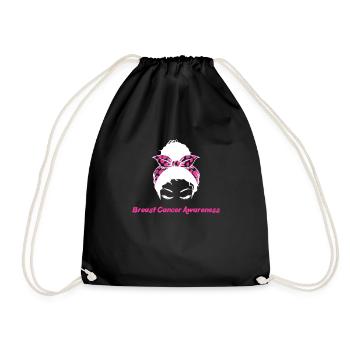 Messy Bun Awareness Cancer du sein - Sac de sport léger - noir - Devant