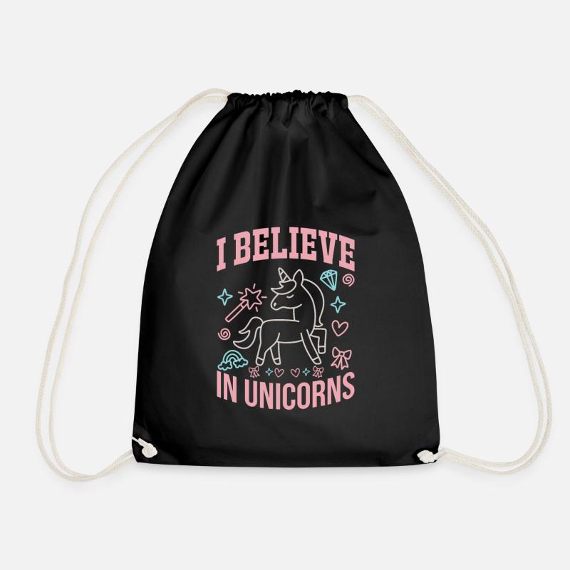 Ich glaube an Einhörner Unicorn - Turnbeutel - Schwarz