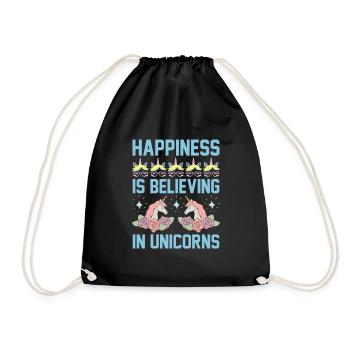 Le bonheur, c’est croire en la licorne licorne - Sac de sport léger - noir - Devant