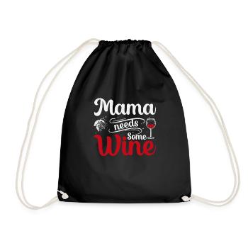 Maman a besoin de vin - Sac de sport léger - noir - Devant
