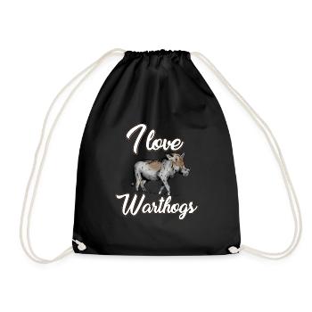 I love warthogs - Drawstring Bag - black - Front