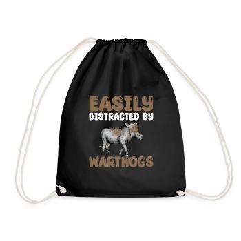 Funny Warthog T-Shirt - Drawstring Bag - black - Front
