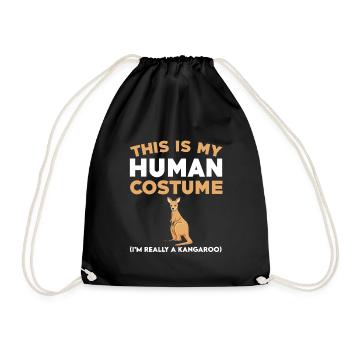 Drôle de costume de kangourou - Sac de sport léger - noir - Devant