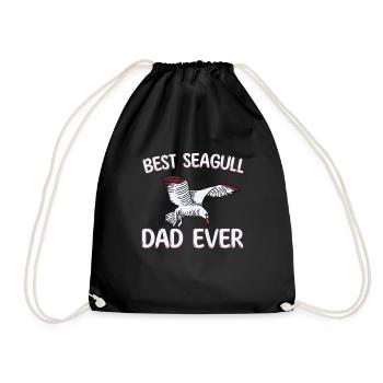 Best Seagull Father Ever - Drawstring Bag - black - Front