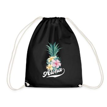 Aloha-ananas-blumen-entwurf Für Strandliebhaber - Turnbeutel - Schwarz - Vorne