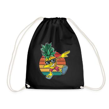 Dabbing Pineapple Sunglasses Design For The - Drawstring Bag - black - Front