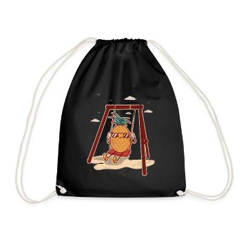 Pineapple Swing Design For Beach Lovers Pineapple - Drawstring Bag - black - Front