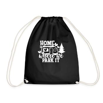 Zuhause ist, wo wir es parken Wandershirt - Turnbeutel - Schwarz - Vorne