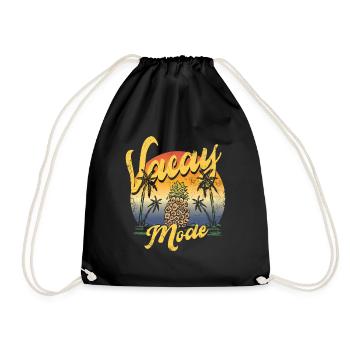 Vacay-modus-ananas-kiefern-entwurf Für Strand - Turnbeutel - Schwarz - Vorne